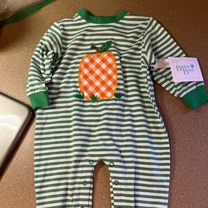 Baley boys pumpkin outfit NEW WITH TAGS